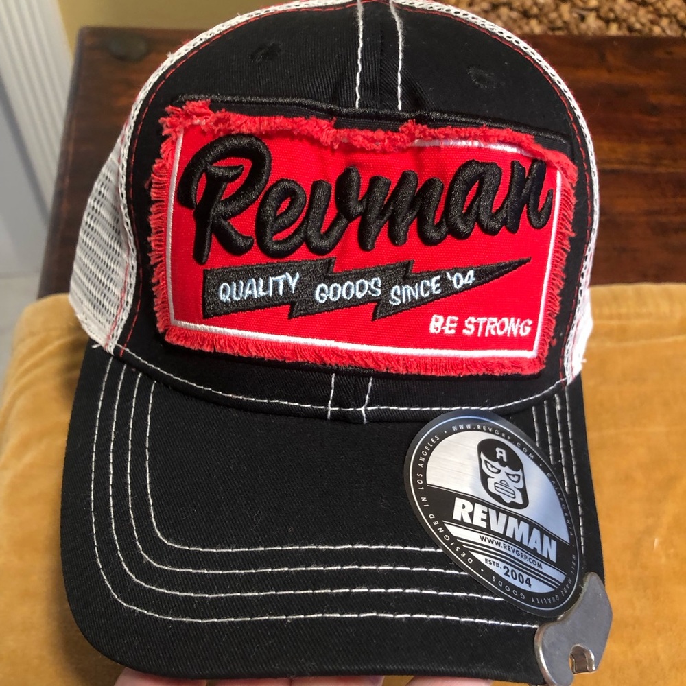 New Revman Hat Black Red Los Angeles Mesh Revolution Group Limited Edition